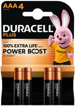 Duracell Plus Power Type AAA Alkaline Batteries, Pack of 4