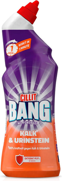 CILLIT BANG WC-Power Gel Kalk- & Urinstein Zerstörer – Kraftvoller WC-Reiniger – 1 x 750 ml