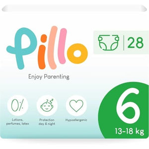 Pillo Baby Nappy Size 6 Xl 1318 Kg 2840 Lbs Leak Protection For Sensitive Skin