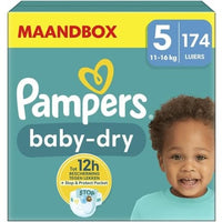 Pampers Nappies Size 5 Babydry Junior Monthly Box Up To 12 Hours Allround Leak Protection