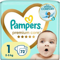 Pampers Premium Care Size 1 Disposable Diapers 72 Pcs For 25 Kg
