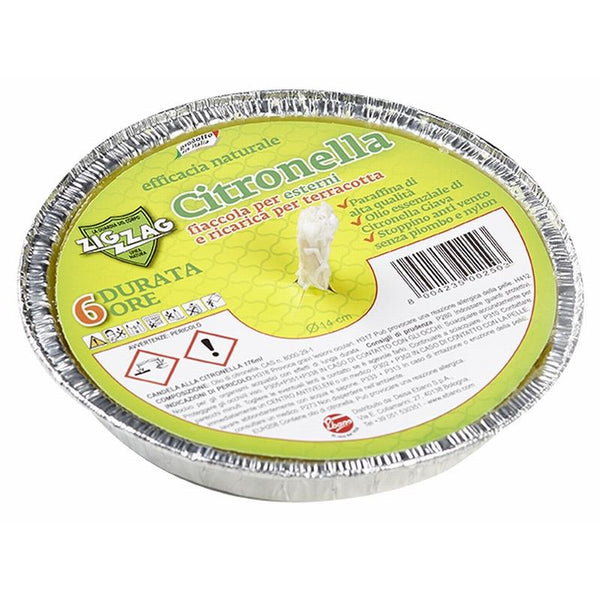 14 CM Zig Zag Aluminum Citrongrass Candles