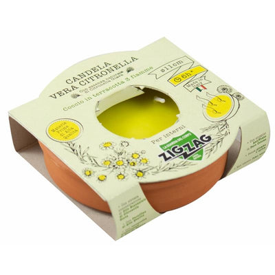 11cm Zigzag Clay Citrongrass Candles with 3 Flames