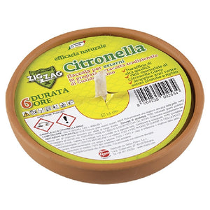 14 CM ZIG ZAG CITRONELLA CANDLES IN CLAY