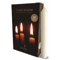 WHITE STEARIC STEM CANDLES 10 PCS