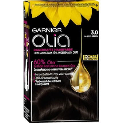 Garnier Olia Hair Colour 3.0 Dark Brown – 60% Flower Oils Formula