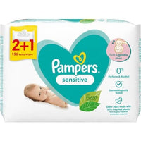 Pampers Sensitive Baby Wipes 156 Pieces Parabenfree