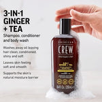 American Crew 3-in-1 Shampoo, Conditioner & Body Wash – Ginger & Tea, 450ml