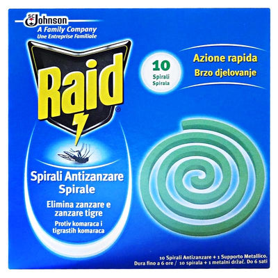 RAID MOSQUITO SPIRALS 10 PCS