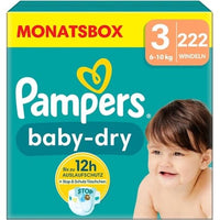 Pampers Babydry Diapers Size 3 222 Count Up To 12 Hours Leak Protection