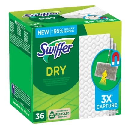 Swiffer Dustcatcher Mop Refills Dry Wipes 36 Cleaning Wipes for Swiffer Broom