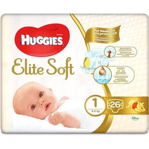 Huggies Elite Soft Newborn Size 1 Diapers 26 pcs
