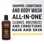 American Crew 3-in-1 Ginger + Tea Shampoo, Conditioner & Body Wash – 8.4 fl oz