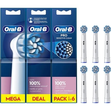 Oralb Pro Sensitive Clean Electric Toothbrush Head Xshaped Extra Soft Bristles Gentle Brushing Plaque Removal White