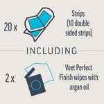 Veet Expert Cold Wax Strips Hair Removal For Legs & Body Sensitive Skin 20 Strips