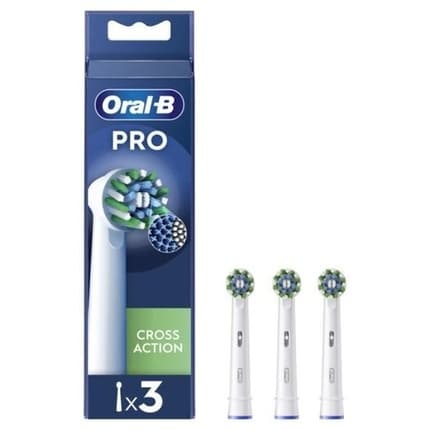 Oralb Pro Cross Action Toothbrush Heads Pack Of 3