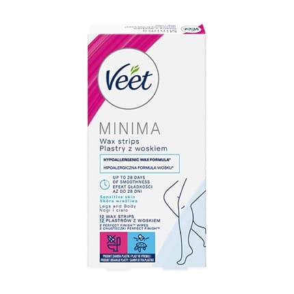 Veet Hypoallergenic Wax Strips For Legs Mini 12 Pieces