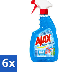 Ajax Triple Action Glas- & Flächenreiniger – 6er-Pack (6 × 750 ml)