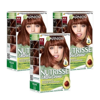 Garnier Nutrisse Permanent Hair Color 045 Dark Chocolate Brown – Nourishing Fruit Oils