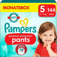 Pampers Baby Nappies Pants Size 5 Premium Protection Junior 144 Nappies Monthly Box