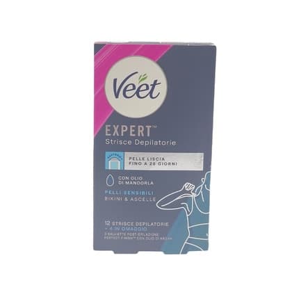 Veet Expert Sensitive Skin Underarm and Bikini Area Wax Strips 16 Strips