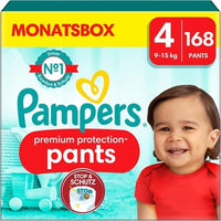 Pampers Baby Nappies Pants Size 4 Premium Protection Maxi With Stop And Protection Pocket 168 Nappies Monthly Box