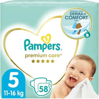 Pampers Premium Care Mega Size 5 58 Jumbo+ Diapers