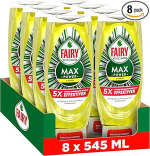 Fairy Max Power Zitrone Handgeschirrspülmittel, 8 × 545 ml